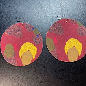 One of a kind, handmade fabric earrings